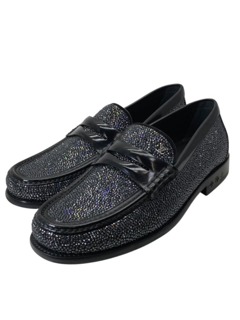 Louis Vuitton Loafers Swarovski Leather Black